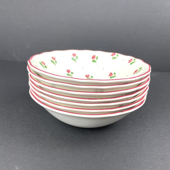 Set Johnson Brothers 7 Cereal Bowl 61/4" Floral Sprigs Ironstone Made in England - Picture 2 of 6